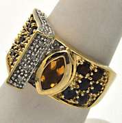 14KT YELLOW GOLD GARNET, AMETHYST, TANZANITE, CITRINE