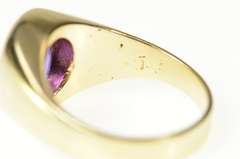 14K Yellow Gold Oval Amethyst Solitaire Graduated Statement Ring