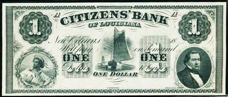 Gem Crisp 1800's $1 Note Citizens Bank New Orleans Louisiana!