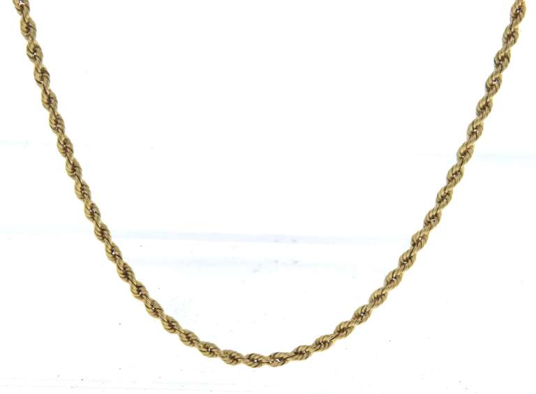 Nice Yellow Gold Rope Chain Necklace