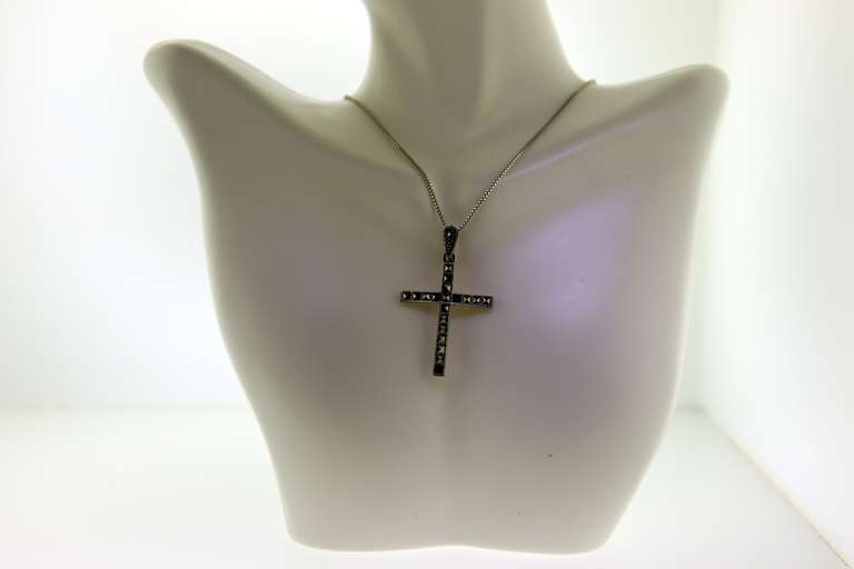 Sterling Silver Spinel Cross Wit Italian Chain