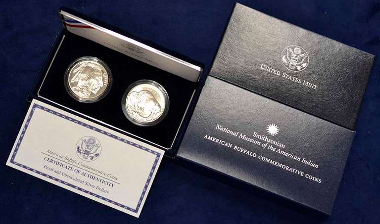 2001 American Buffalo Commemorative Coins Set UNC & PRF