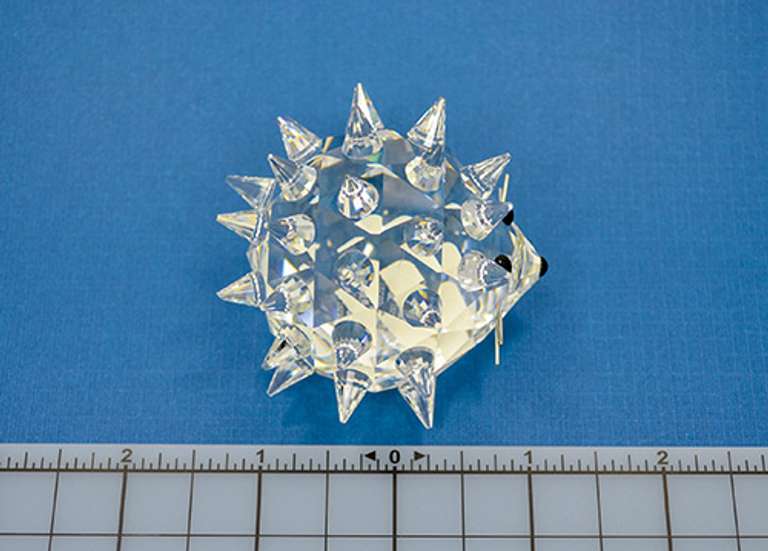 Vintage Swarovski Crystal Hedgehog Figurine With Black Eyes and Nose