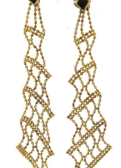 Gorgeous Yellow Gold Beads Dangle Earrings