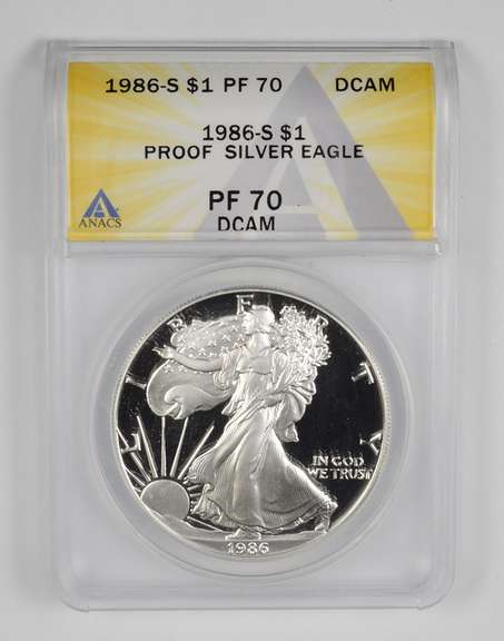 PF70 DCAM 1986-S American Silver Eagle - Graded ANACS