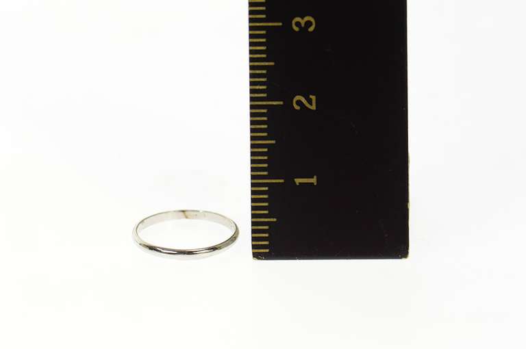 14K White Gold 1.4mm Rounded Simple Plain Child's Band Ring