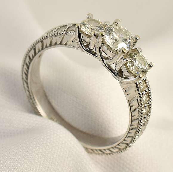 Stylish WG Contemporary Diamond Ring
