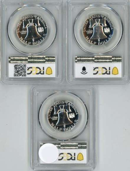 Superb PCGS PR67 graded 1961, 62, & 63 Franklin Half Dollars