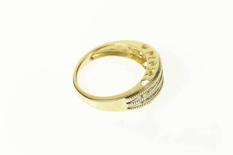 10K Yellow Gold Diamond Graduated Mom Mother's Day Band Ring