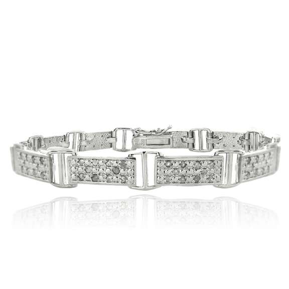 1ct Diamond Bar Link Bracelet