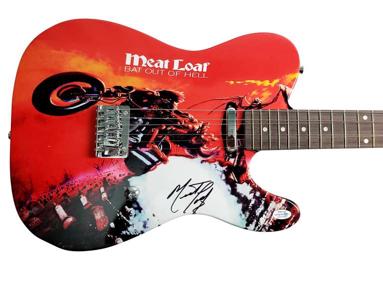 Meat Loaf Signed Bat Out Of Hell Album LP Guitar Exact Video Proof