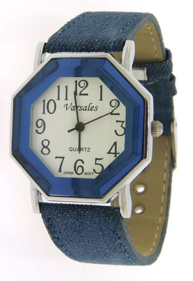 Varsales Denim Octagon wrist Watch