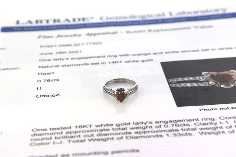 Majestic 18kt White Gold Heart Shaped Diamond Engagement Ring