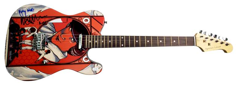 Clockwork Orange Malcolm McDowell Signed Photo Guitar ACOA Witness ITP