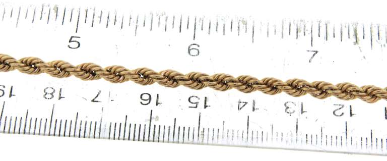 Simple Yellow Gold rope Chain Necklace