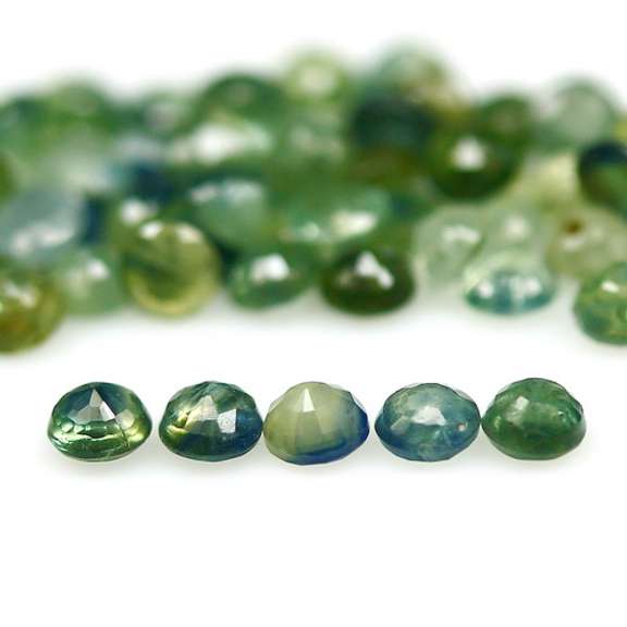 Heated only! 6.89ct 69pc circle cut Sapphire set