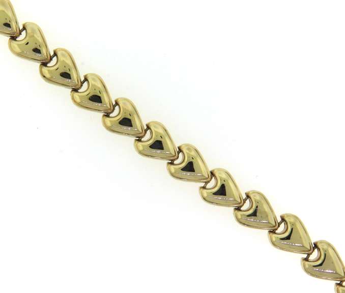 Incredible Yellow Gold Puffed Heart Bracelet