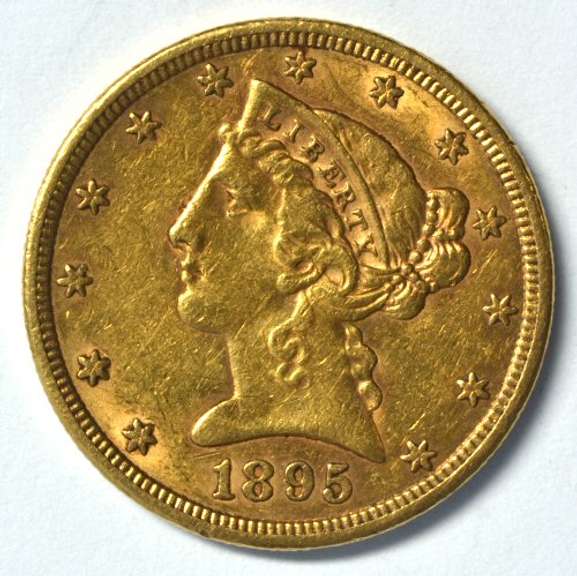 Very scarce 1895-S US $5 Liberty Gold Piece. Nice