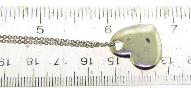 Tiffany & Co Stencil Puff Heart Cotout Pendant on Chain