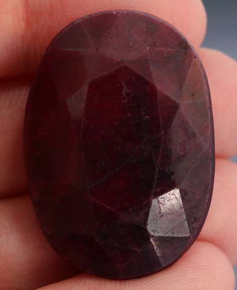 Sumptuous 107ct oval cut deep red Ruby