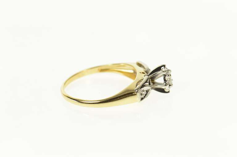 14K Yellow Gold Three Stone Diamond Promise Engagement Ring
