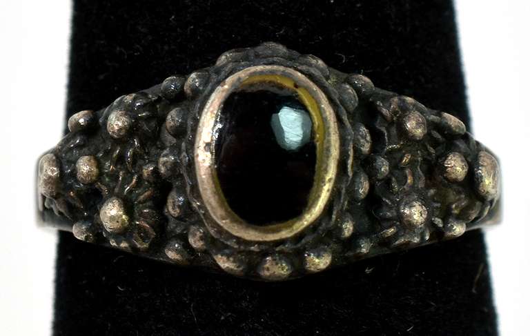 Vintage Black Onyx Ring in Sterling Silver