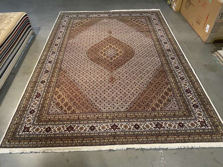 FINE SILK & WOOL PERSIAN TABRIZ RUG 9.9x13.9
