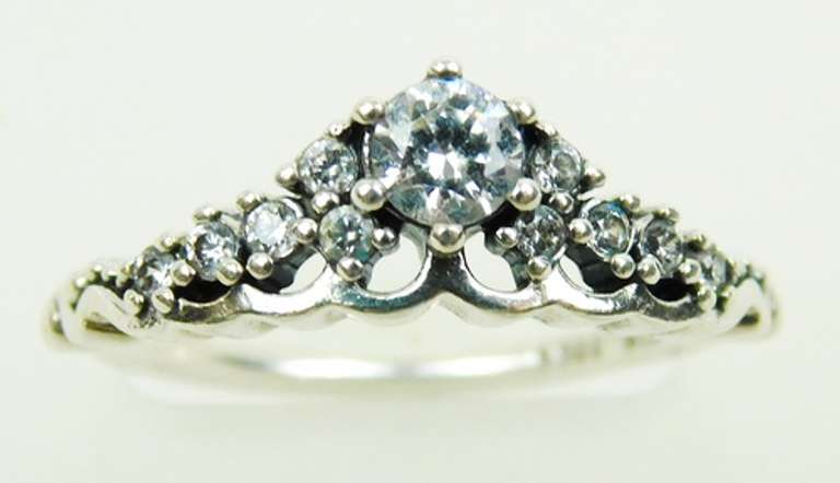 Pandora Sterling Silver Crown Ring, Size 7