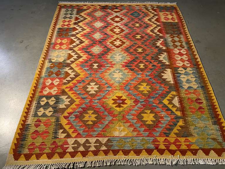 COLORFUL HAND KNOTTED KLIM 5x6.3