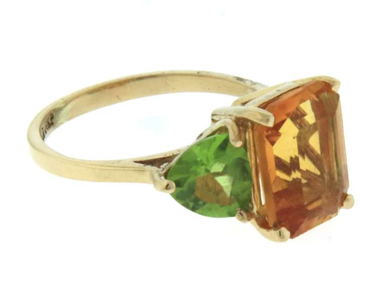 Favorite Yellow Gold Citrine and Peridot Ring