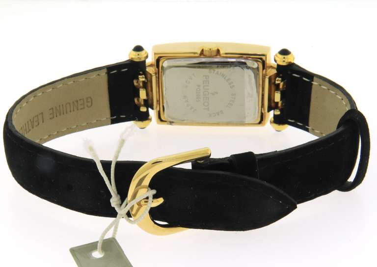 Peugot Gold Tone Interchangeable Strap Set Watch