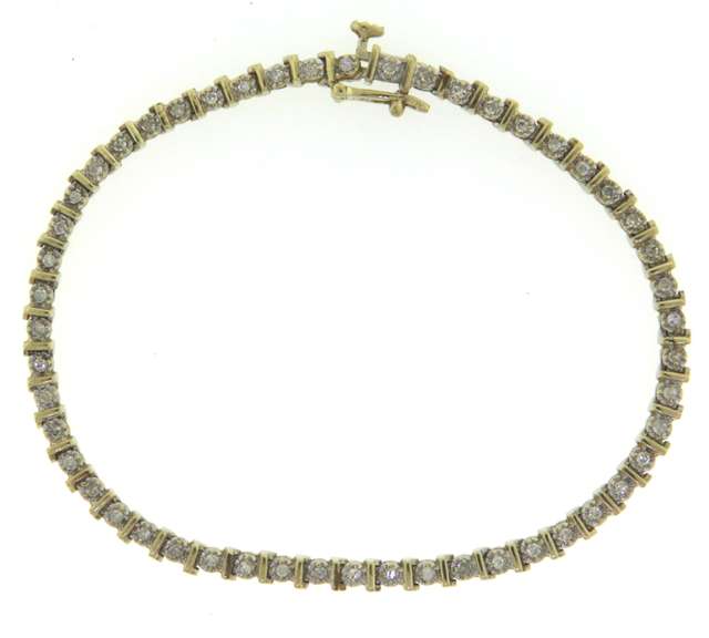 Glittering 14kt YG Diamond Tennis Bracelet