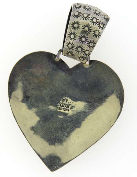 Sterling Silver Dooson Turquoise Heart Shaped Pendant