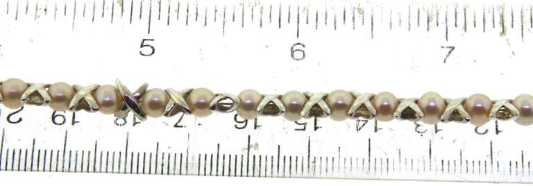 Sterling Silver Pearl X Bracleet