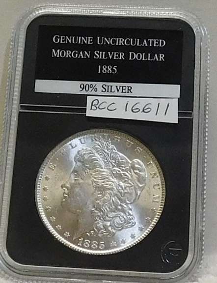 1885 Morgan Dol PCS Cert Unc.