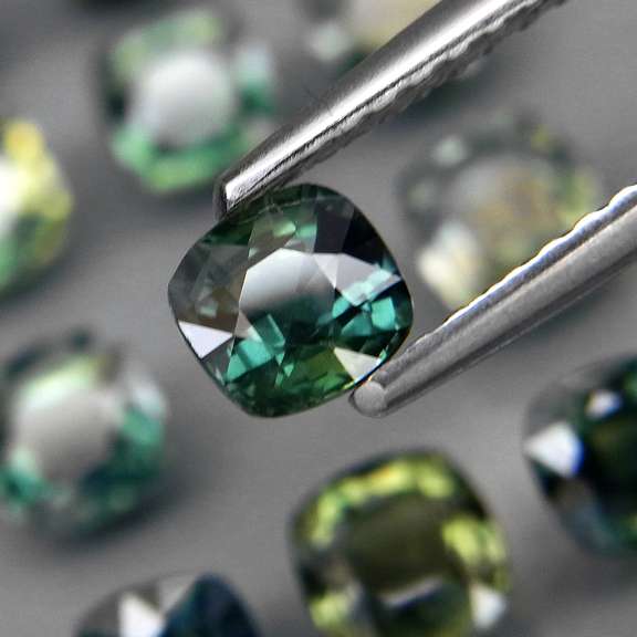 Unheated! 5.32ct cushion cut Australian Sapphire set