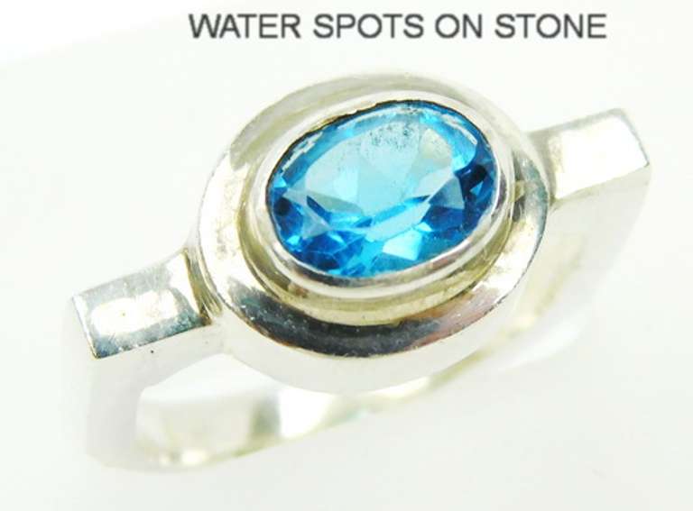 Sterling Silver Blue Topaz Ring, Size 6.5