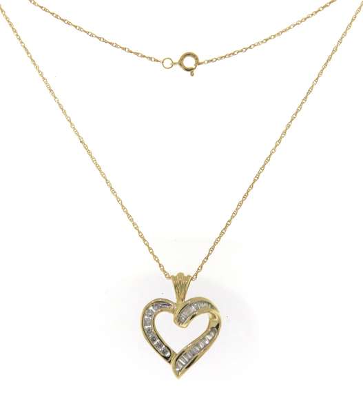Dazzling Yellow Gold Diamond Heart Shaped on Chain