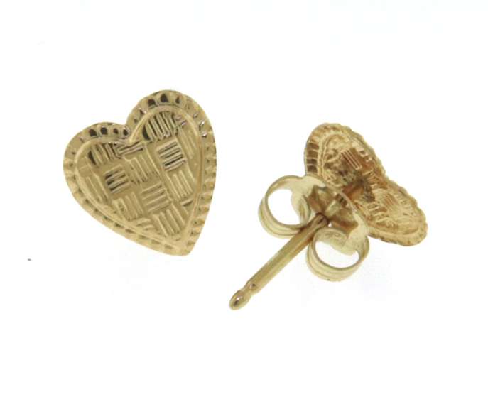 Handsome Yellow Gold Heart Earrings