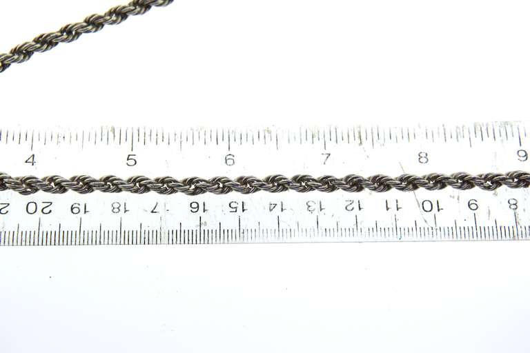 Vintage Sterling Silver Rope Chain Necklace