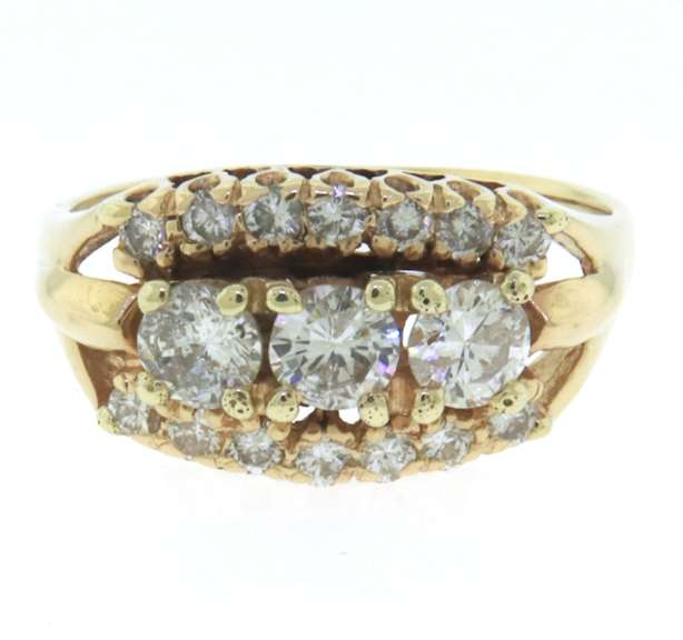 Pleasing Yellow Gold Diamond Vintage Ring