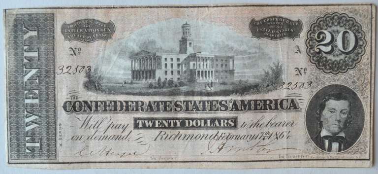 $ 20 Feb 17  1864  Series Confederate States Note