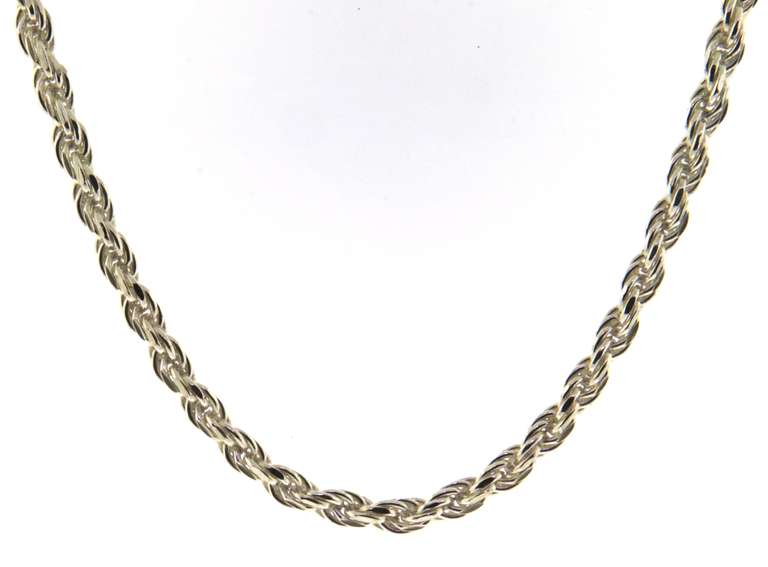 Italian Sterling Silver Rope Chain Necklace