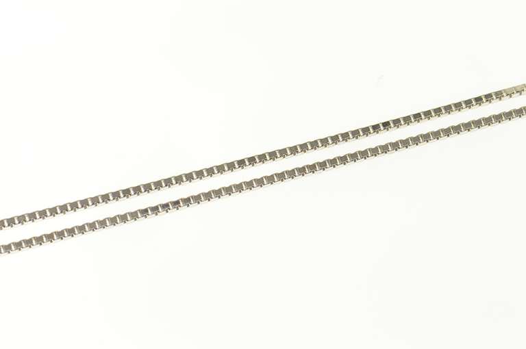14K White Gold 1.0mm Squared Classic Box Chain Link Necklace