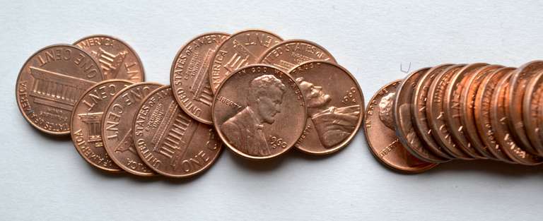 3  1960 Large Date 7 1960 D Large Date & 5 1961  BU Lincoln Rolls.
