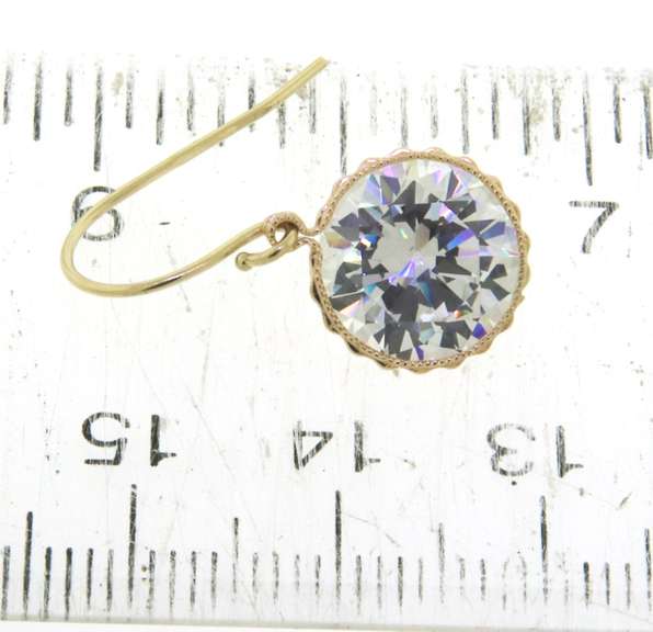 Nice Yellow Gold Bezel Cubic Zirconia Earrings