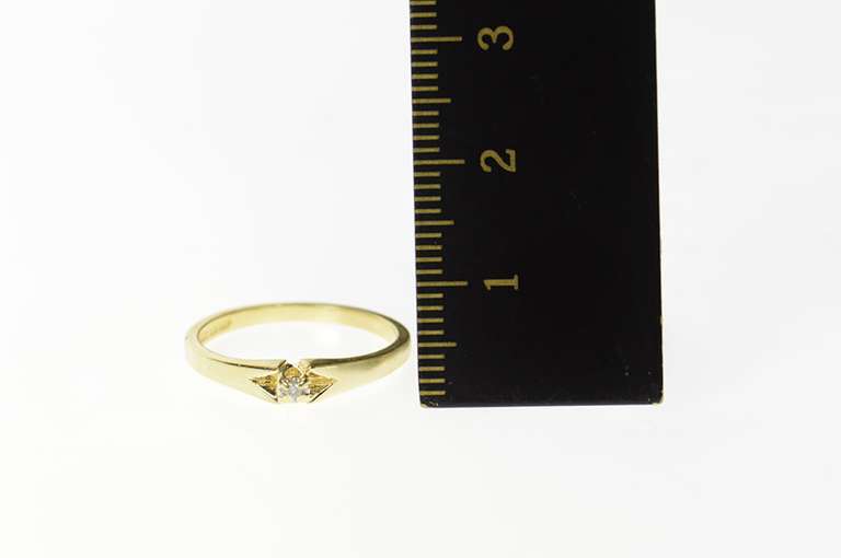 10K Yellow Gold Simple Diamond Solitaire Classic Promise Ring