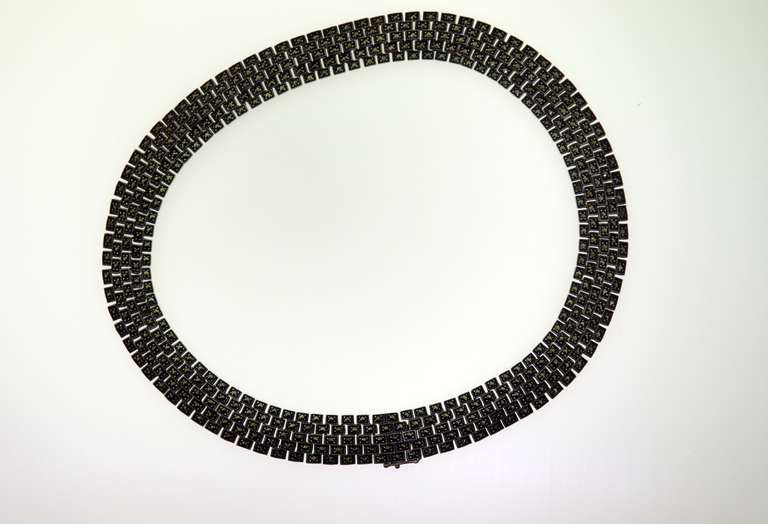 Sterling Silver Wide Marcasite Necklace