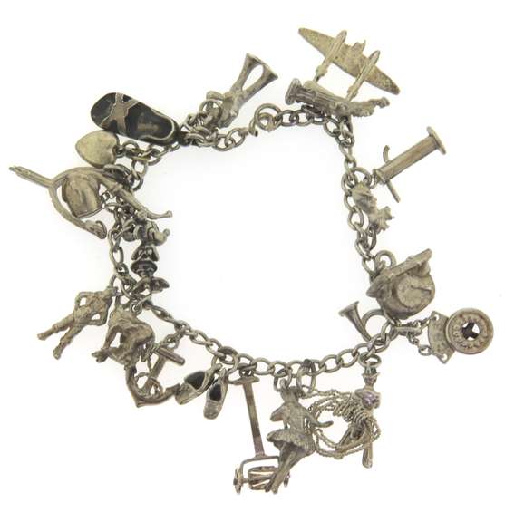 Vintage Sterling Silver Charm Bracelet
