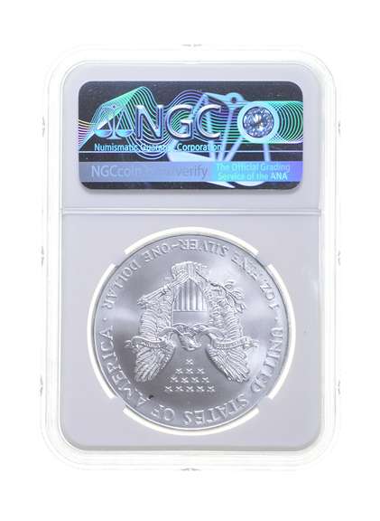 MS67 MINT ERROR 2000 American Silver Eagle - REV Struck Thru - NGC